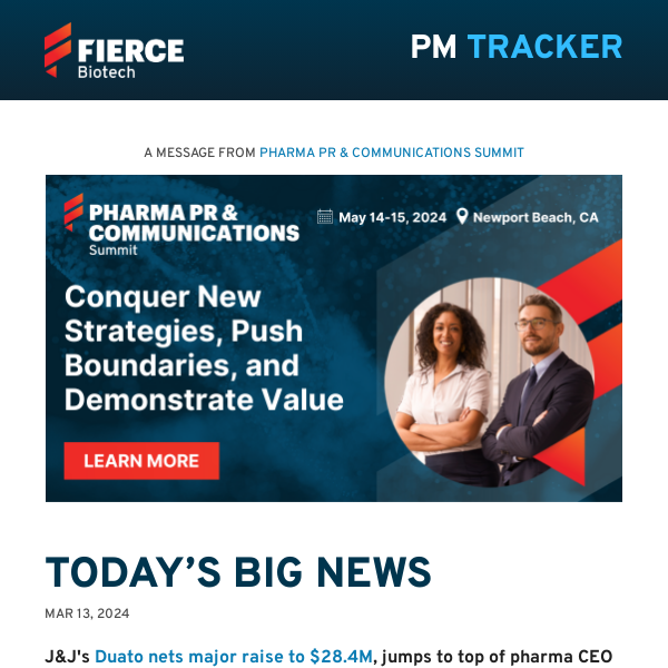 | 03.13.24 | Top J&J execs Duato, Reed rocket past competitor pay; Galderma gears up for long-awaited $2.6B IPO