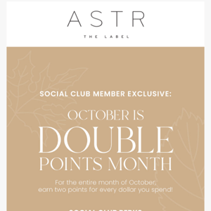 October Is Double Points Month!
