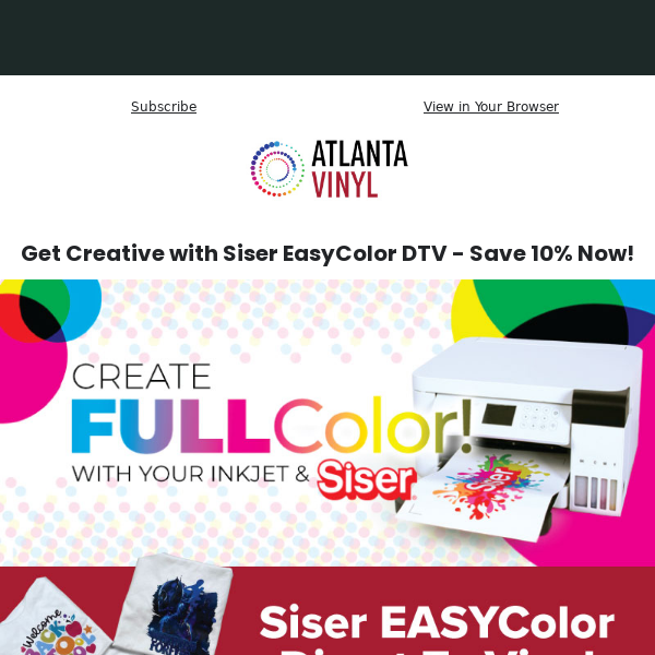 10% Off Siser EasyColor DTV