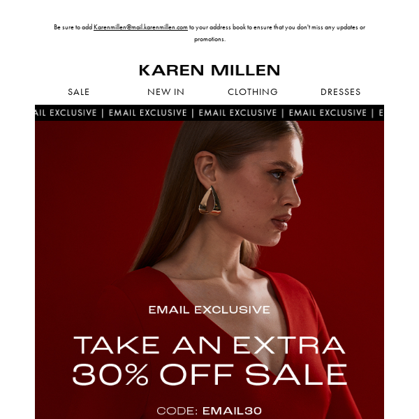 Email Exclusive | Extra 30% off Sale