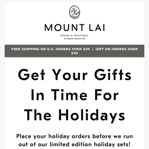 Get Your Gifts In Time For The Holidays ✨