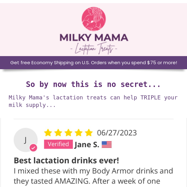 the secret is out Milky Mama!