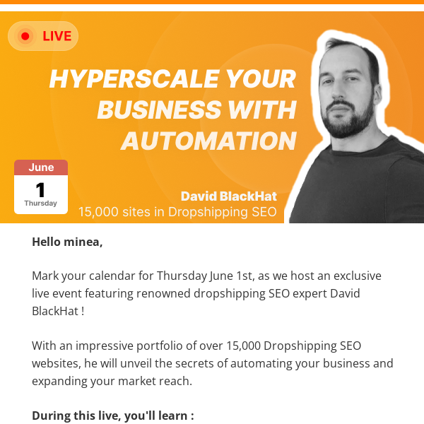 🤖 Live Masterclass : Hyperscale Your Business with Automation | David BlackHat