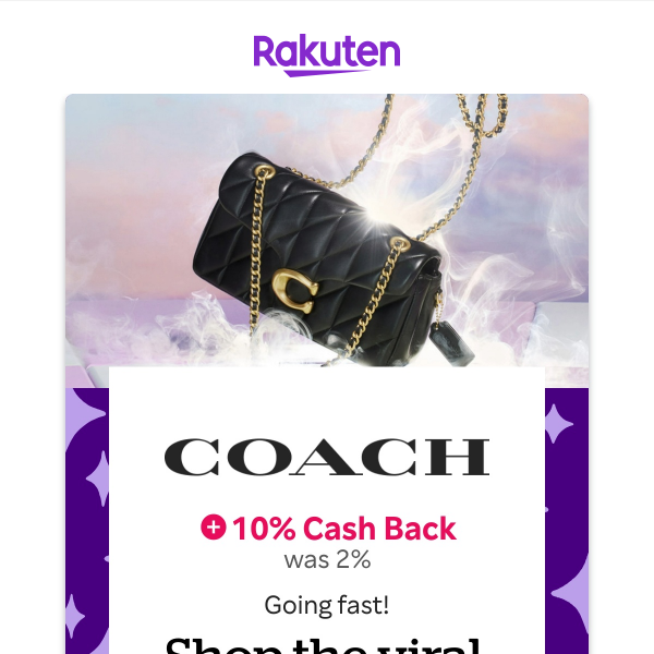 Coach: 10% Cash Back + Shop the viral Tabby Bag