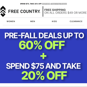 Take 20% OFF when you spend $75 or more!