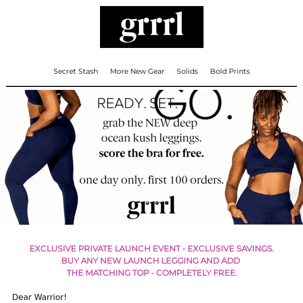 Launch Alert: Unleash Your Inner Warrior with GRRRL's Exclusive Epic  One-Day Only Event! - Grrrl Clothing