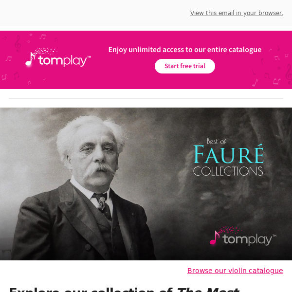 🎻 New sheet music: Explore our collection of Fauré music!