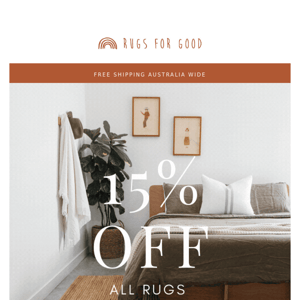 LAST DAYS to get 15% off ALL rugs 🍁