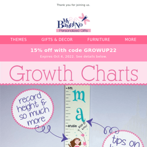 They Grow Up FAST! 💜15% off Personalized Growth Charts.