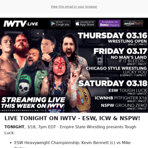 TONIGHT on IWTV - ICW NHB, ESW, NSPW!