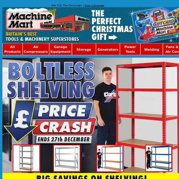 Boltless Shelving Price Crash Now On! Save £££’s and Get Tidy