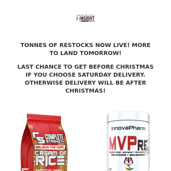 TONNES OF RESTOCKS! Last Chance to get before Christmas