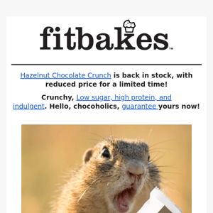🍫🐿️ Back in stock, Fit Bakes!