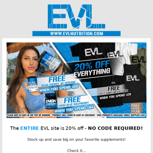 20% OFF EVERYTHING ⚡ FREE BCAA Energy & ENGN @ $94!