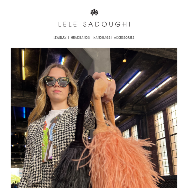 Lele Sadoughi Beatrix Feather Bag