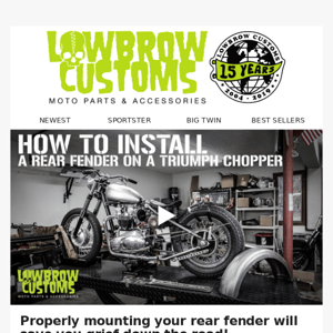 How do you mount a custom rear fender?