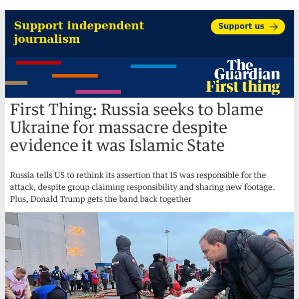 First Thing: Russia seeks to blame Ukraine for massacre despite evidence it was Islamic State