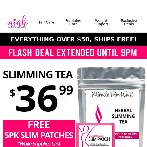 EXTENDED FLASH SALE: Free 5pk Slim Patches