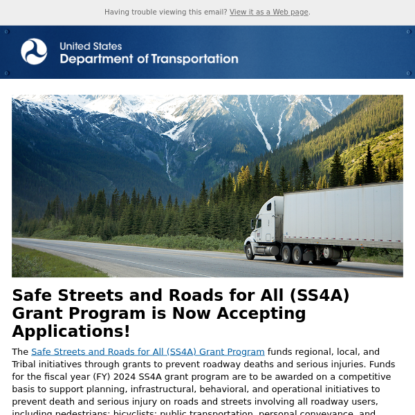 Safe Streets and Roads for All (SS4A) FY24 Grant Program NOFO Announced!