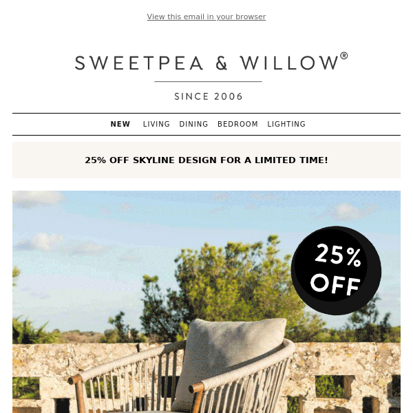 Get Summer Ready | 25% OFF Designer Outdoor Furniture