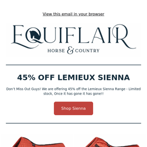 Hey Equiflair Saddlery - 45% Off Lemieux Sienna Range 😍