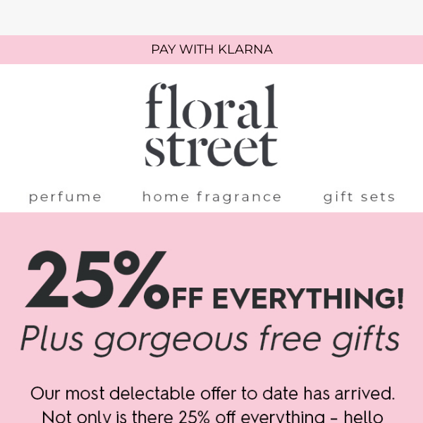25% off + free gifts worth up to £42!
