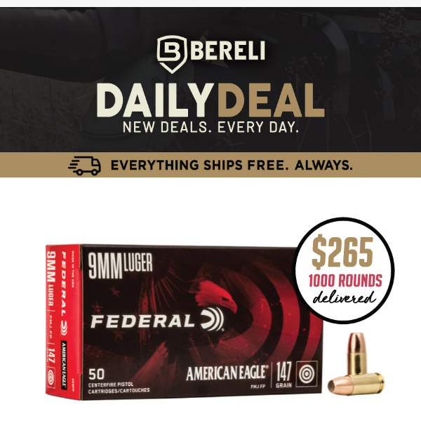 Daily Deal 👀 Look What's Hot! Federal 9mm FMJ Ammo Sale💸