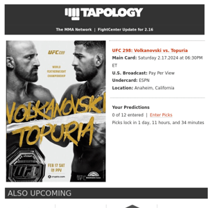 Tapology FightCenter - Friday, February 16th