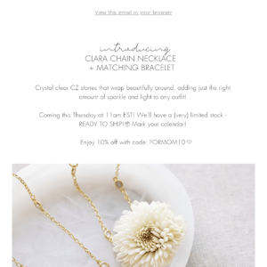 Introducing… Clara Chain Necklace + matching Bracelet ✨