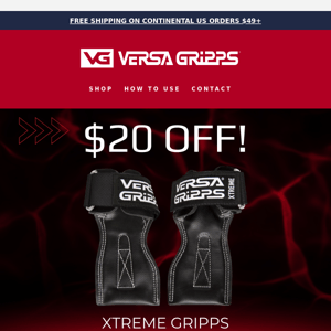 ⏰ Time's Ticking: Xtreme Versa Gripps $20 Off!