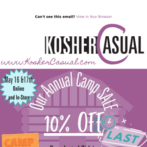 🌞Summer Camp Sale! Last Day to Save 10% Off Select Items!