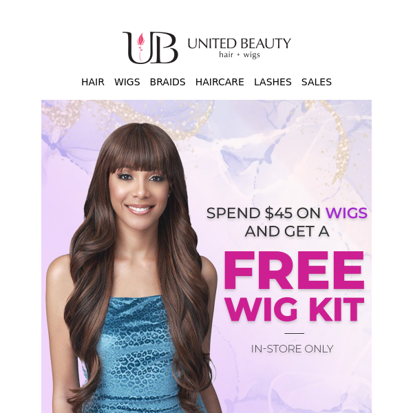 Unlock a FREE Wig Kit When You Spend $45+ on Wigs!
