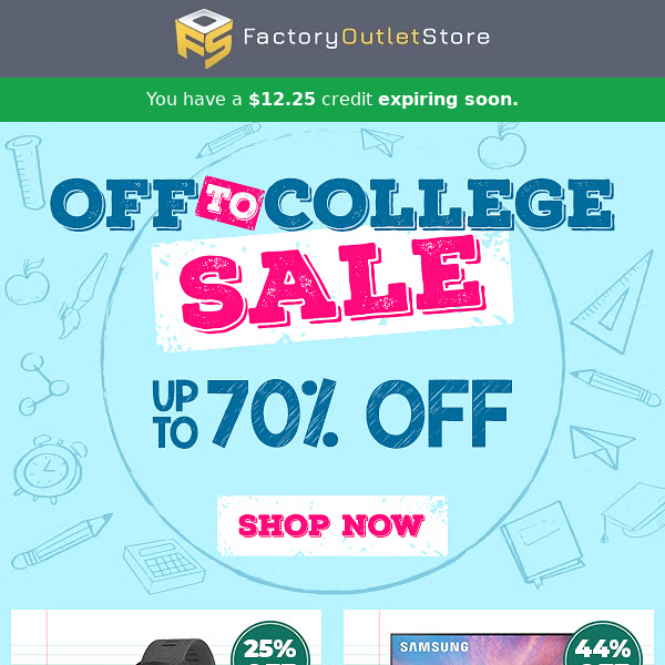 🏫 Up to 70% Off + Store Credit — Massive Savings📚