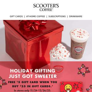 Scooter’s Coffee® gift cards are the perfect gift for any list!