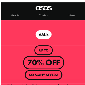 Sale: up to 70% off! 🎉