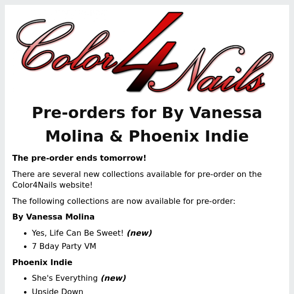 Ending soon | Phoenix Indie & By Vanessa Molina Pre Orders + Cadillacquer PPU Rewind '23