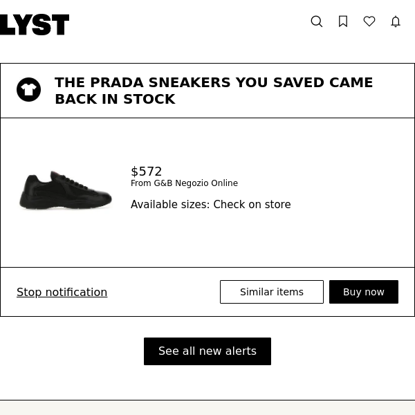 The Prada sneakers you saved came back in stock - Lyst