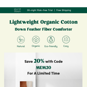 Sweet Dreams Await: Lightweight Organic Cotton Comforter is HERE