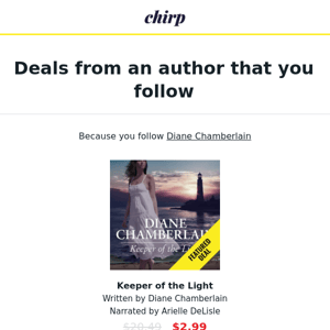 Deal alerts from Diane Chamberlain