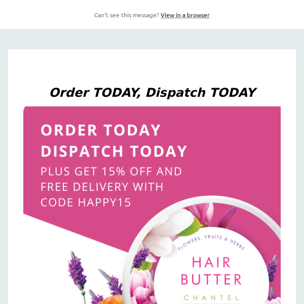 Order TODAY, Dispatch TODAY