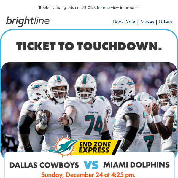 Christmas Eve: Dallas Cowboys vs. Miami Dolphins + Free Shuttle!