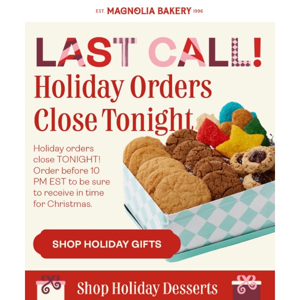 FINAL HOURS to order holiday dessert ⌛️