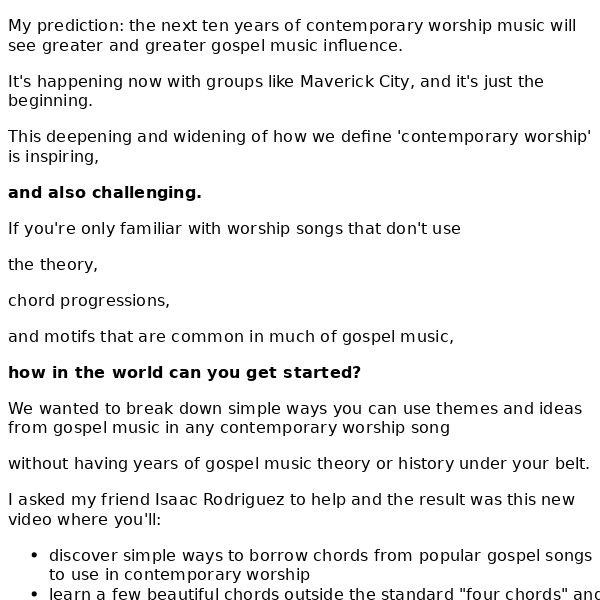 Gospel Chord Progression for Contemporary Songs