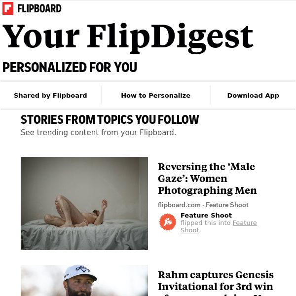 Your FlipDigest: stories from Sports, News, Culture and more