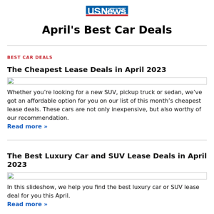 The Cheapest Lease Deals in April 2023