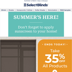 Like Sunscreen for Your Home (!) 35% Off All + Extra 10% Off