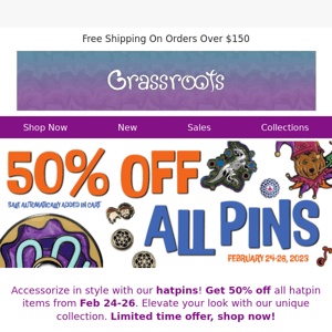 Hurry to get 50% off all pins 😀