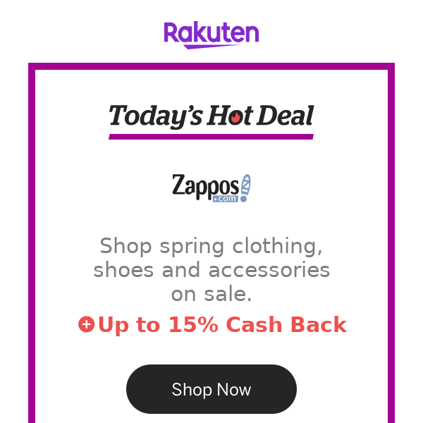 Hot Deal for you at Zappos: Shop spring clothing, shoes and accessories on sale.