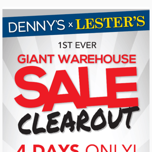 Save The Date! Warehouse Sale Clearout Starts Friday!