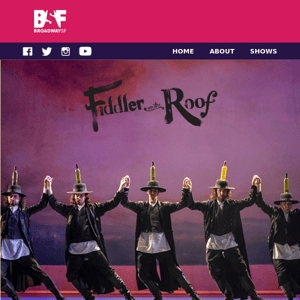 One week only! Fiddler on the Roof begins next Wednesday